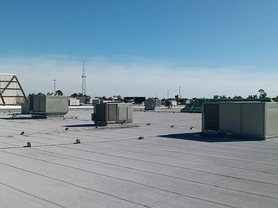 Rooftop HVAC equipment from the S&S commercial work portfolio